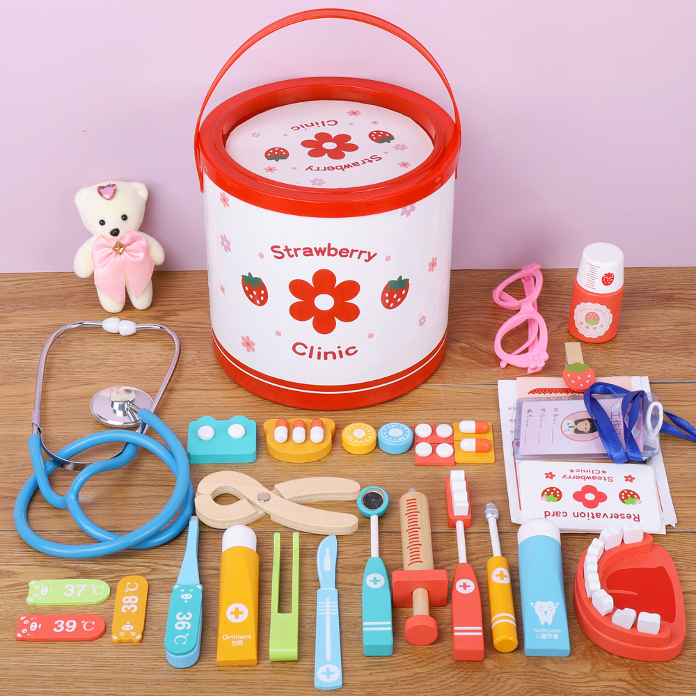 Children dress up Home Wine Small Doctor Nurse Suit Boy Girl Stethoscope Beat Needle Kit Medical Toddler Toys