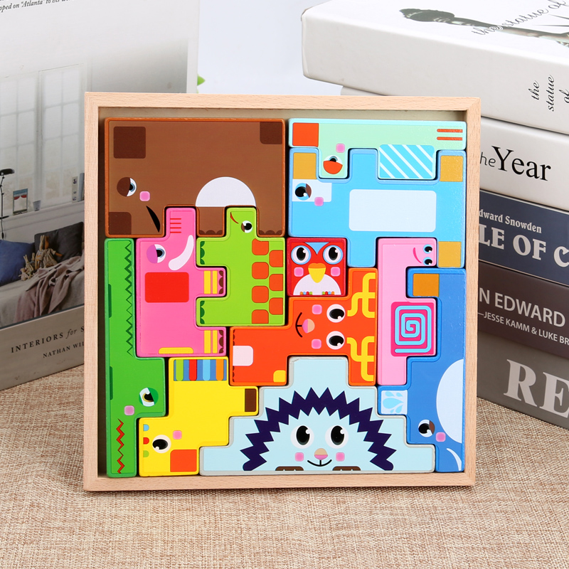 Three-dimensional animal puzzle 3-year-old children 4 early education educational intelligence toys 5 Russian building blocks boys and girls 6 baby toys