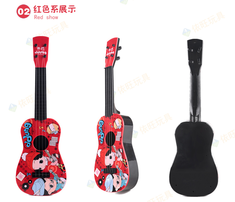 Mùa đông hex trẻ em guitar mô phỏng người mới có thể chơi nhạc cụ đồ chơi phim hoạt hình trẻ em mới bắt đầu guitar ukulele - Nhạc cụ phương Tây kèn đồng