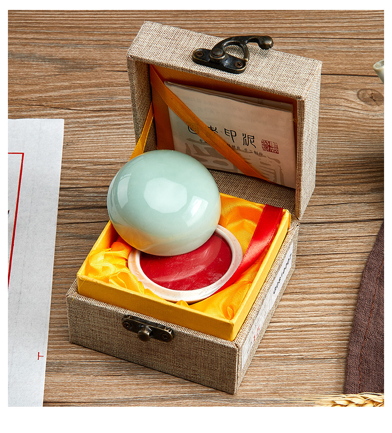 The Six product hall inkpad sand running of beatiful 磦 zhu zhang, calligraphy and painting color inkpad inkpad hand calligraphy seal cutting inkpad seal suit portable ink pad ink pad castor oil box of four treasures ceramics