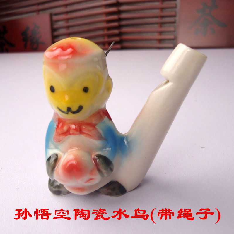 Ceramic waterbird whistling whistling children fun toy music waterbird west tour Tang monk Sun Wukong monk