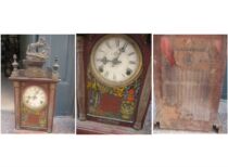 Can be used in the Republic of China Yantai Horsehead Old Clock Mechanical Clock (Shengzi Brand) Roman Pan Dark Eight Immortals Glass Painting