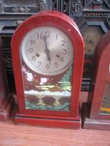 In good condition the cultural revolution wall clock old mechanical clock ruddy wood Yanan style Taohua Bridge nostalgic ancient clock