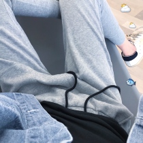 Big cute spring and summer new drawstring split elastic waist drawstring solid color casual pants for women who have worn it for a month