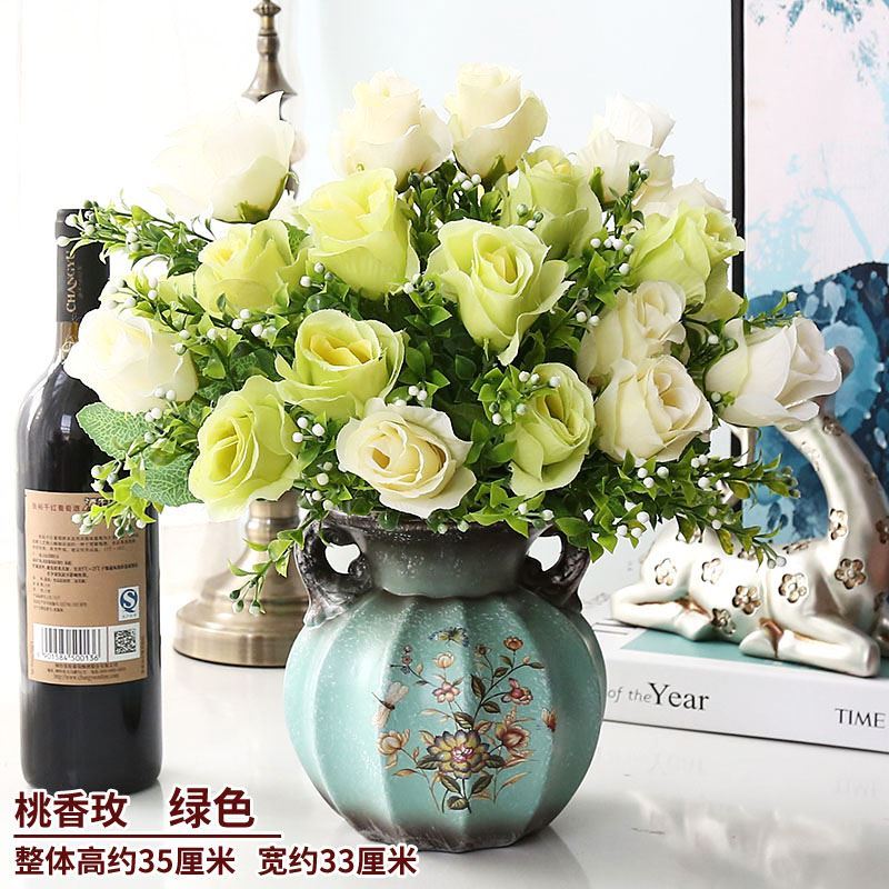 European-style artificial flowers artificial flowers living room decoration potted plants ornaments plastic silk flower art dining table TV cabinet refrigerator flowers