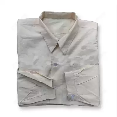 65 white shirt old-fashioned shirt sweat-absorbing men's white long-sleeved old fabric
