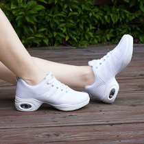 White dance shoes mesh spring and summer square dance shoes soft-soled mid-heel sports dance shoes adult sailor jazz dance shoes