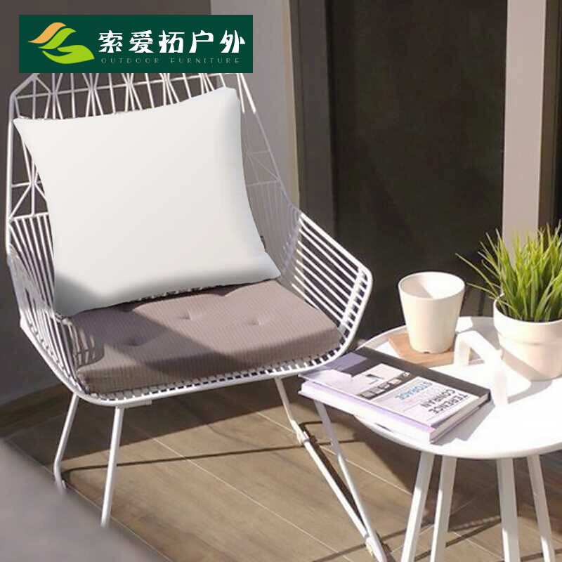 Balcony Casual Table And Chairs room Indoor Iron Art Small Table And Chairs Tea Table Group of Family Lazy Human Rattan Chair Three Sets