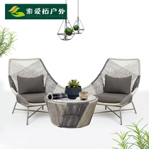 Outdoor Balcony Small Table And Chairs Combine Modern Minimalist Tennis Red Casual One Table Two Chairs Nordic Inch Chair Three Sets