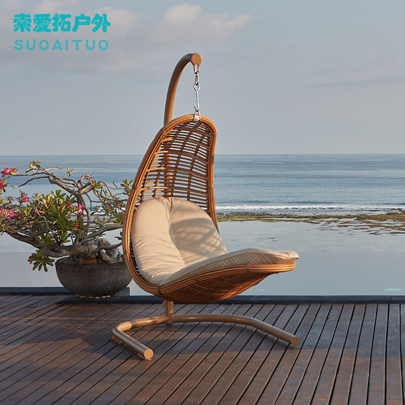 Hanging Basket Balcony Casual Rattan Chair Rocking Chair Indoor Rattan set up Courtyard Courtyard Creative outdoor sloth chair Chairlift Chair