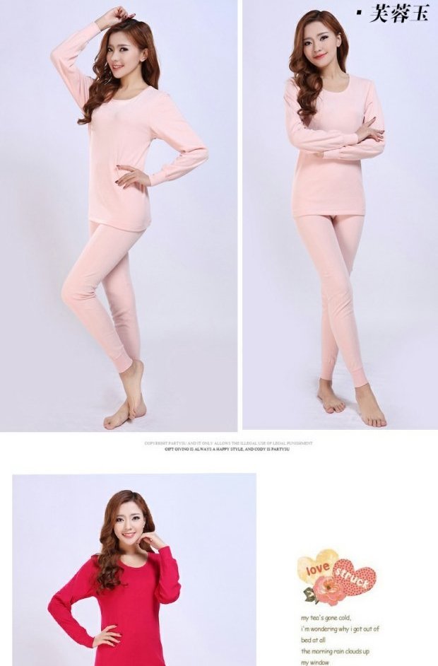 Hong Ni đồ lót nữ Qiuyi Qiuku phù hợp với cotton mỏng phần trung niên cotton nhiệt đồ lót cao cổ áo len cotton đồ bộ thể thao