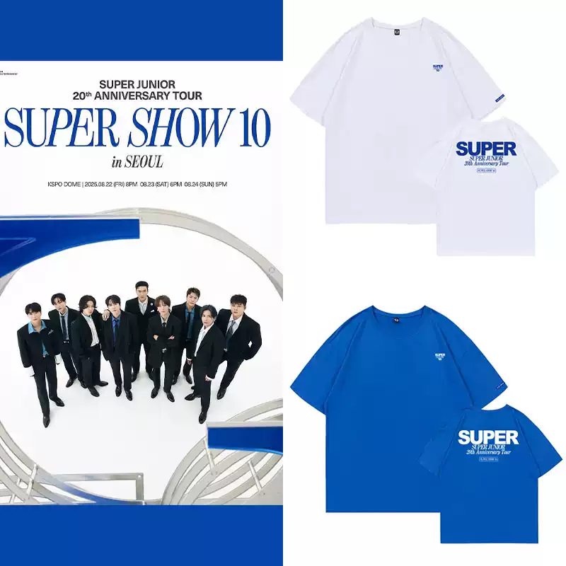 SuperJunior20周年演唱会TOUR SUPER SHOW10同款纯棉宽松短袖T恤