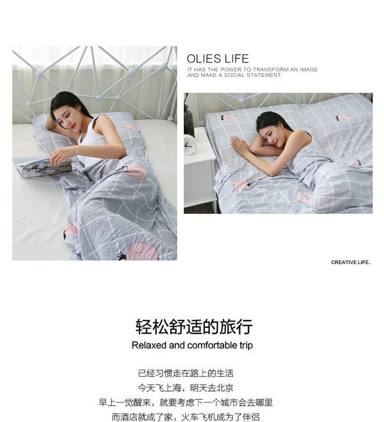 Khăn trải giường khách sạn với vải cotton siêu mỏng dành cho người lớn giặt bằng vải cotton bẩn túi ngủ cầm tay bên hông khách sạn túi ngủ cho be