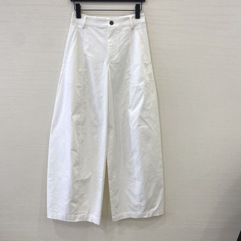 Q621K9559 Women's Pants Summer New Fashion Casual Elastic Waist High Waist Single Button Straight Wide-Leg Pants