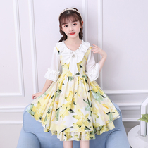 Girl snowspun Liandress Summer slim fit 2022 new CUHK Scout children Summer clothing Flowers Princess Dresses