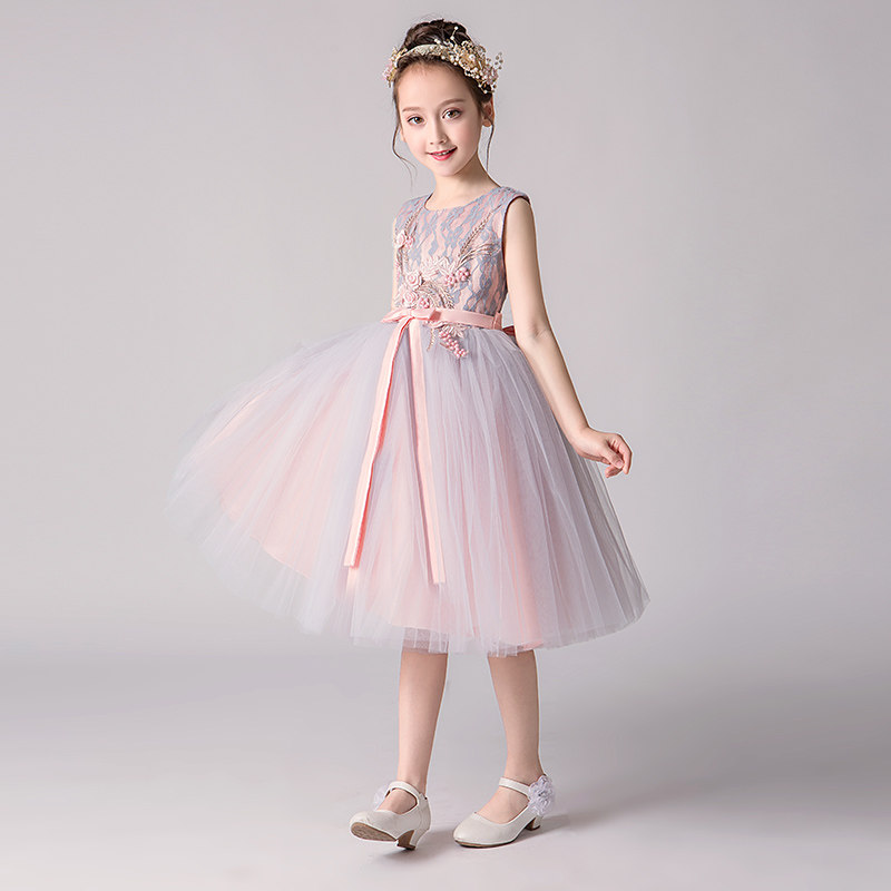 Princess Skirt Girl's Summer Children Foreign Dress Girl's Summer Dress Foreign Pie Dress Little Girl Performance Gown Dress Dress