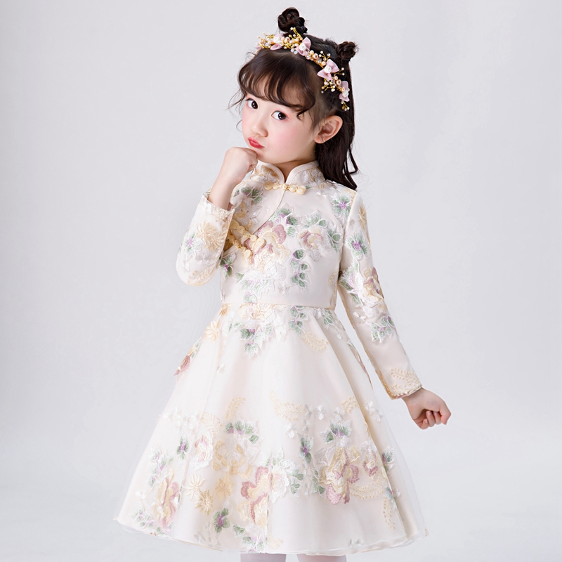 Girl Autumn Dress Foreign Dress 2022 New Children Foreign Pie Dress Little Girl Fall Long Sleeve Princess Dress Fluffy