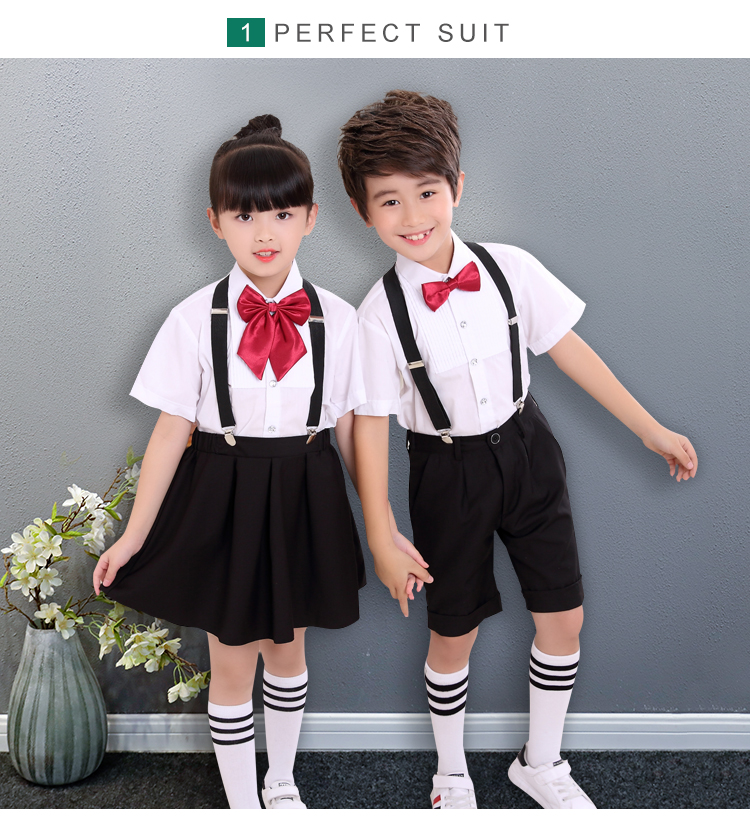 Ngày thiếu nhi Găng tay cho trẻ em Ngày mẫu giáo Đồng phục Trường biểu diễn Quần Bib Hợp xướng tiểu học Trang phục nam và nữ trang phục biểu diễn cho bé trai