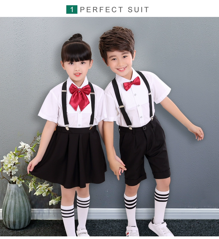 Ngày thiếu nhi Găng tay cho trẻ em Ngày mẫu giáo Đồng phục Trường biểu diễn Quần Bib Hợp xướng tiểu học Trang phục nam và nữ
