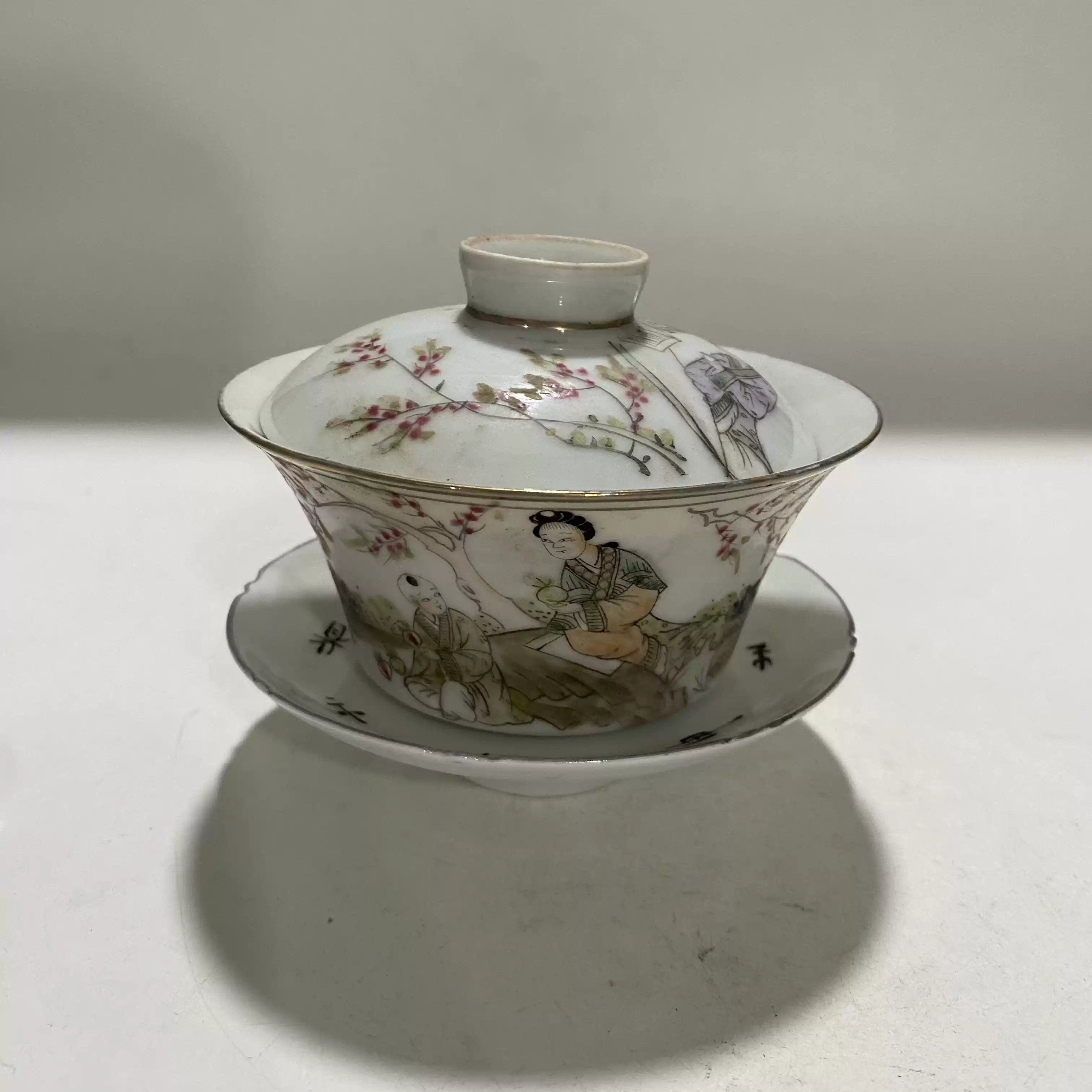 大明万历年制青花人物主人杯子古董古玩瓷器收藏摆件旧货花瓶包邮-淘宝