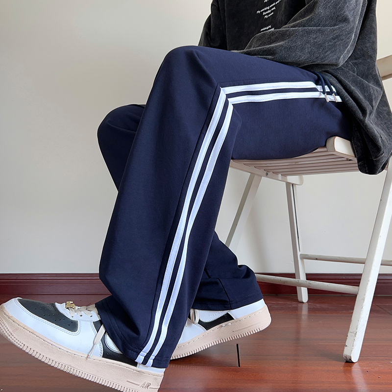 School Uniform Pants Navy Blue Autumn Elementary School Junior High School High School Children Two Stripes Dark Blue Sports School Pants Unisex