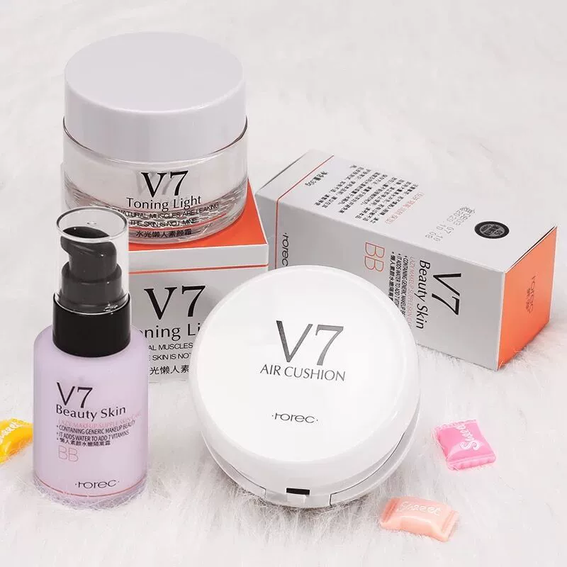 Bộ trang điểm Han Yu bộ mỹ phẩm kết hợp bộ mỹ phẩm V7 plain cream cushion cream cream cream - Bộ trang điểm phấn phủ innisfree dạng nén