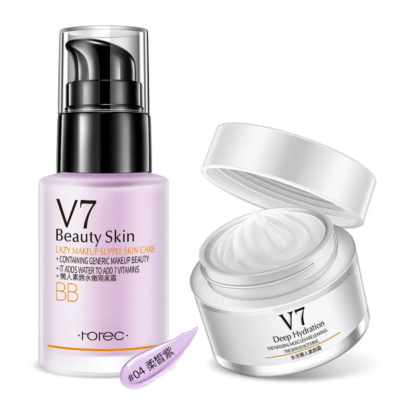 Bộ trang điểm Han Yu bộ mỹ phẩm kết hợp bộ mỹ phẩm V7 plain cream cushion cream cream cream - Bộ trang điểm