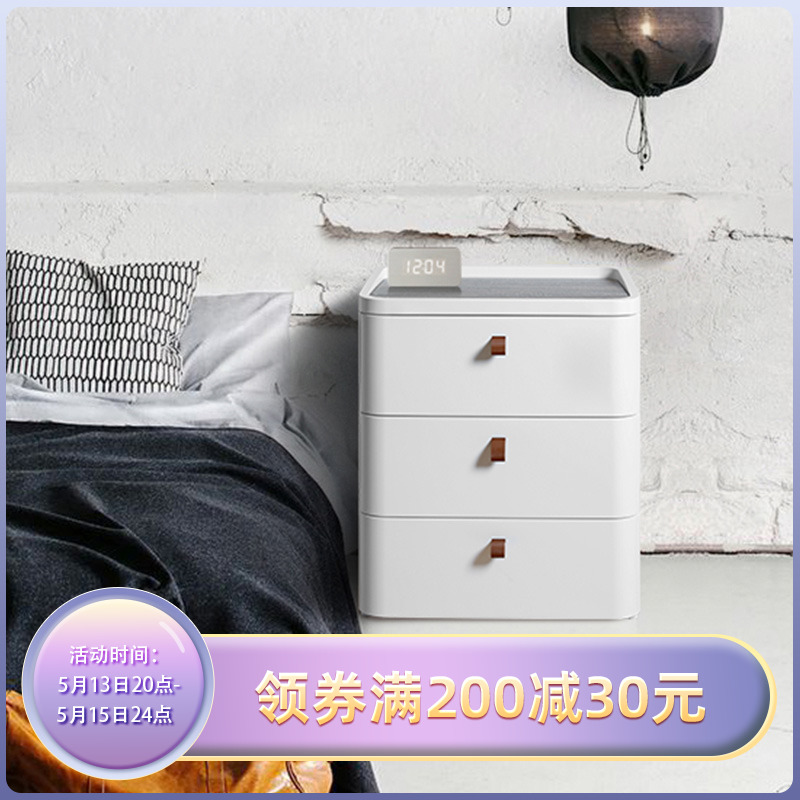 Japan imported bedside table drawer storage cabinet bedroom children's wardrobe home plastic locker chest of drawers