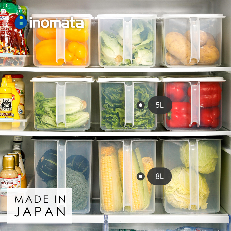 inomata Japan imported combination kitchen refrigerator storage box Sealed fresh box Transparent food storage box