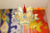 Boutique Deities Hat Water Drill Handmade Hat Middle Tan Field Marshal Hat Golden Wood Nod Crown Grand Saints Crown Handmade