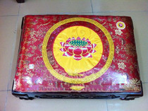 Quality worship cushion futon meditation cushion red lotus silk worship cushion four-corner mahogany carved base meditation seat base