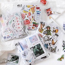 Hand account sticker set 100 retro stickers Hand account European and American nostalgic animation Transparent cartoon decoration DIY salt department