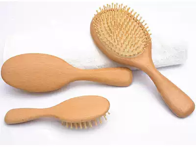 Beech wood anti-static comb airbag comb air cushion comb for men and women portable massage comb support custom LOGO text 2019