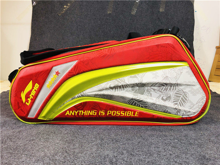 Li Ning 6 9 men's and women's shoulder hard shell badminton racket bag ABJL056 ABJL066