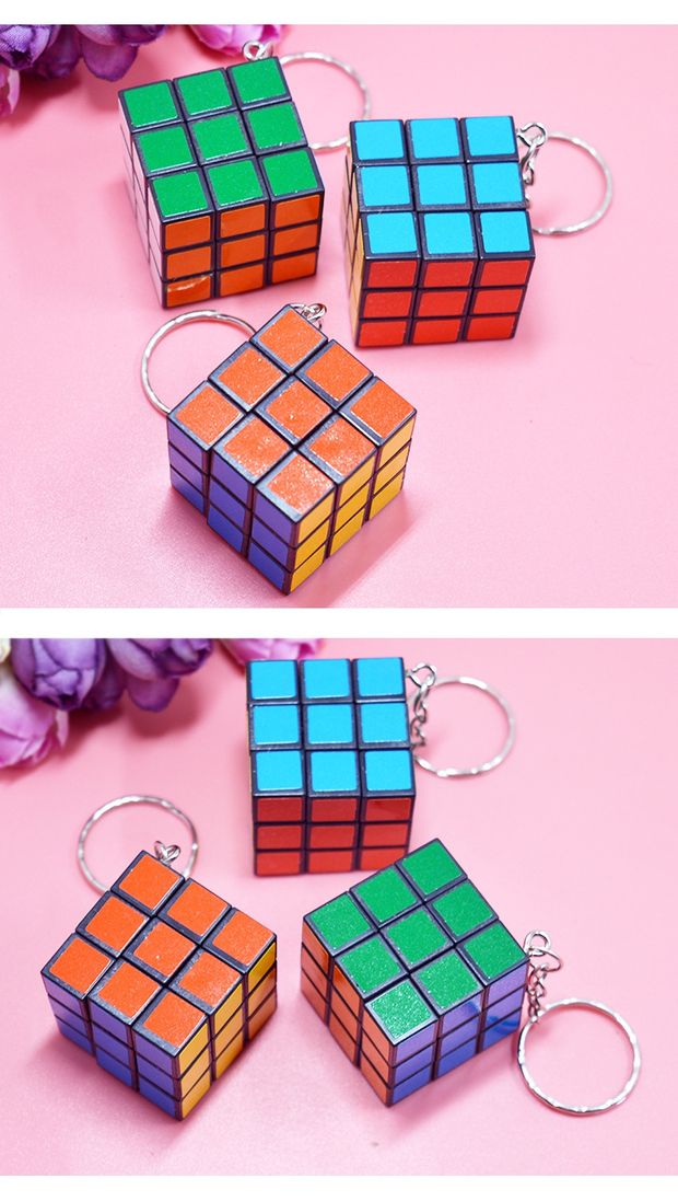 Câu đố khối lập phương móc khóa mini thứ ba mặt dây chuyền đồ chơi giáo dục trẻ em để mang theo tiện lợi một cửa hàng bách hóa nhỏ nhân dân tệ - Thiết bị sân khấu đèn nháy led hình ngôi sao
