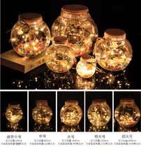 Teachers Day gift Star bottle LED lamp wishing bottle large glass bottle Valentines Day creative ornaments bottle flower drum bottle