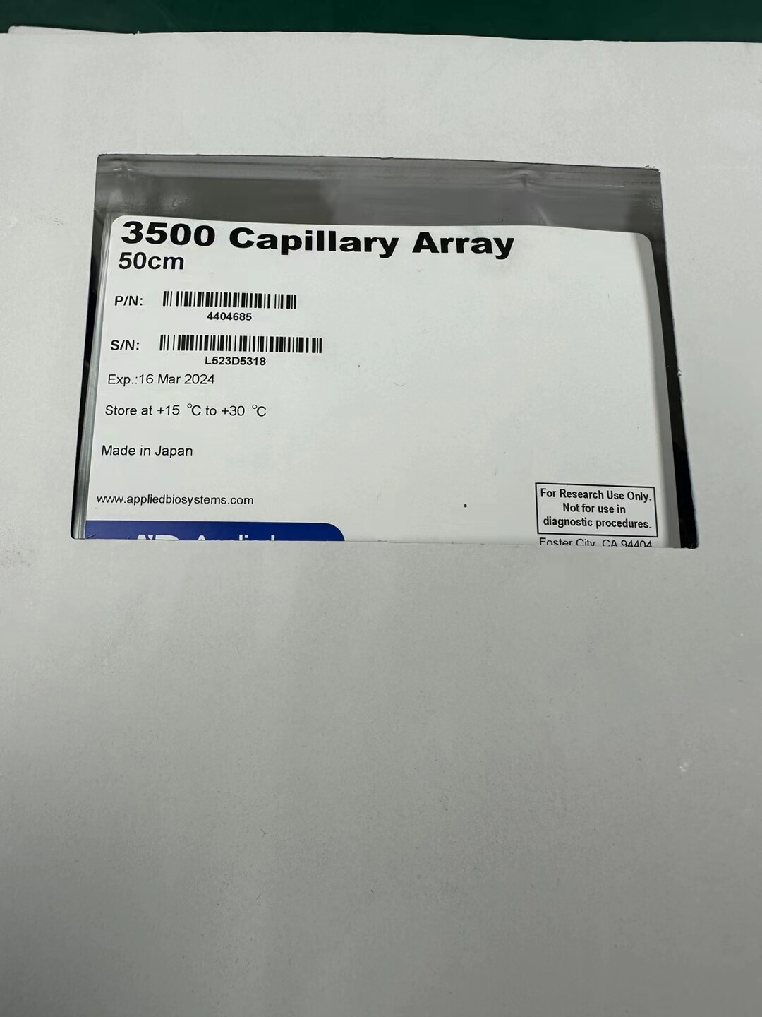 ABI AppliedBiosystems测序仪3500/3500XL毛细管4404685/4404689