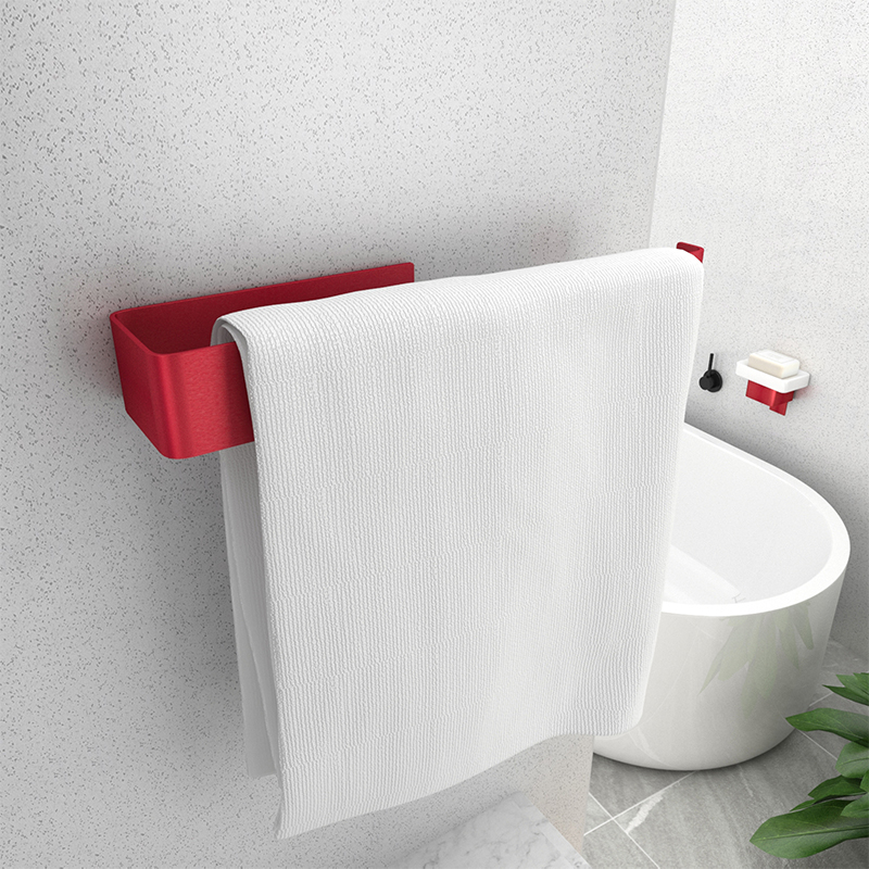 Hair Towel Rack Free From Punching Makeup Room Bathroom Light Lavish Creative Bath Towels Wall-mounted Rod Shelf Space Aluminum Towel Rod