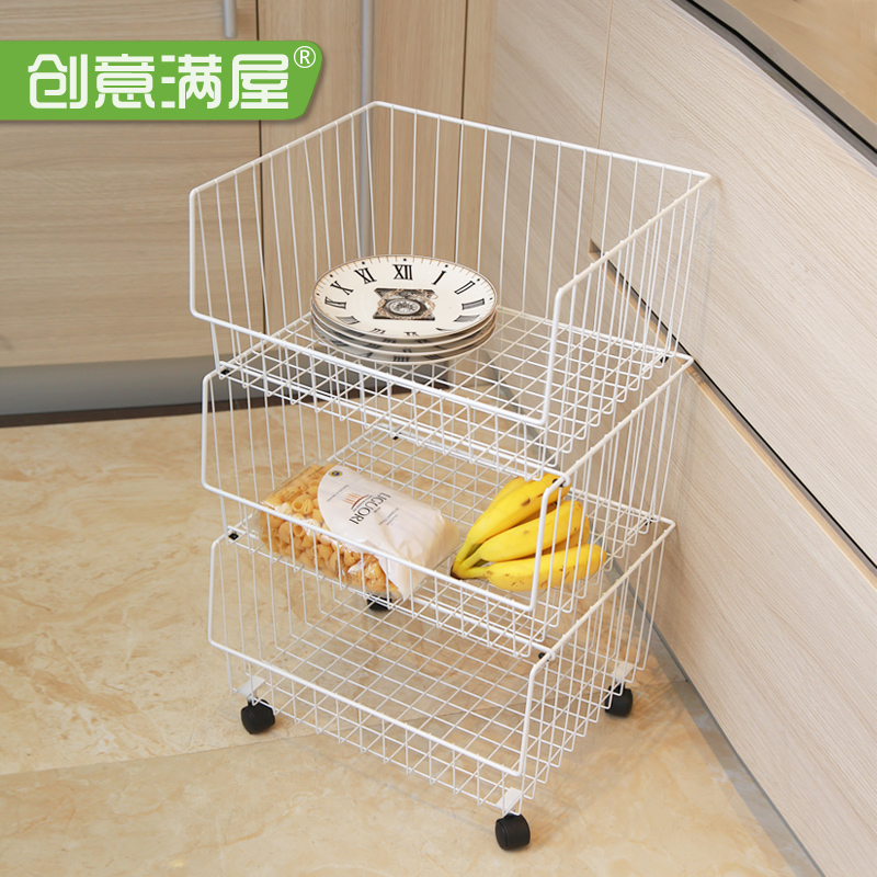 Dorm small cart Shelf Baby mobile shelve with wheel Debris Containing deck Bedroom Trolley Shelve
