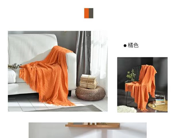 Giải trí chăn Bắc Âu sofa văn phòng nhà trang trí nap chăn giường mũi và khách sạn ăn sáng trên giường kết thúc đan chăn tua - Ném / Chăn