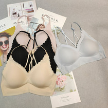 Japan Scratches No Steel Ring Zero Shackles Sleep Bra Beauty Back Wrap Chest Anti-Sagging Bra Small Chest Gathering Underwear Women