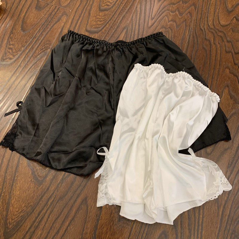 Safety pants anti-glare women do not curl summer thin section can be worn outside ice silk seamless inner pants lace three-point shorts