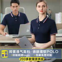 短袖t恤翻领德高工作服冰离子印圆领纯棉polo文化广告衫定制logo