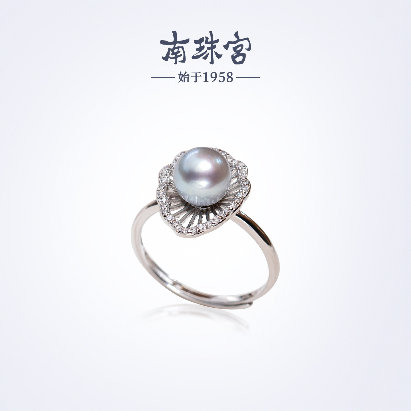 Nanzhugong Linghuaying 925 silver seawater true hemp color pearl ring high-end birthday gift for girlfriend