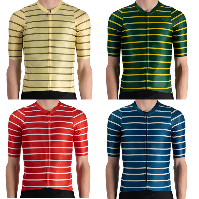2022 new summer striped simple men's cycling clothing short-sleeved road cycling shirt outdoor clothing