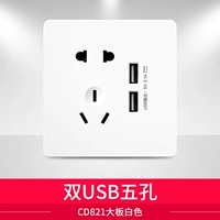 Двойной USB с пятью отверстиями (большая плата 821, белый)