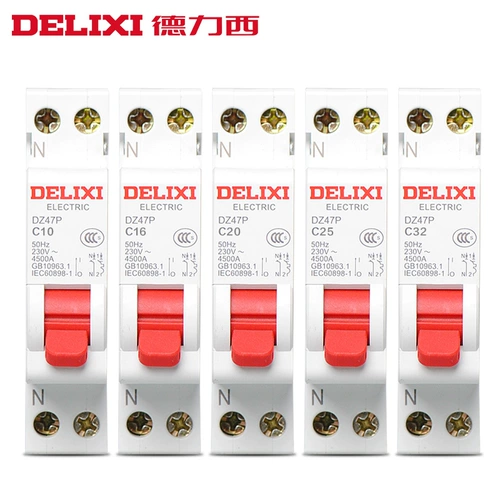 德力西 Air Switch Home Home Small DPN пуст 40A автоматический выключатель 1P32A двойной -в -дюал -out 1p+n узкий 20A