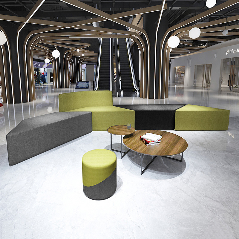 Office creative sofa reception business lounge area simple modern minimalist personality fabric coffee table combination