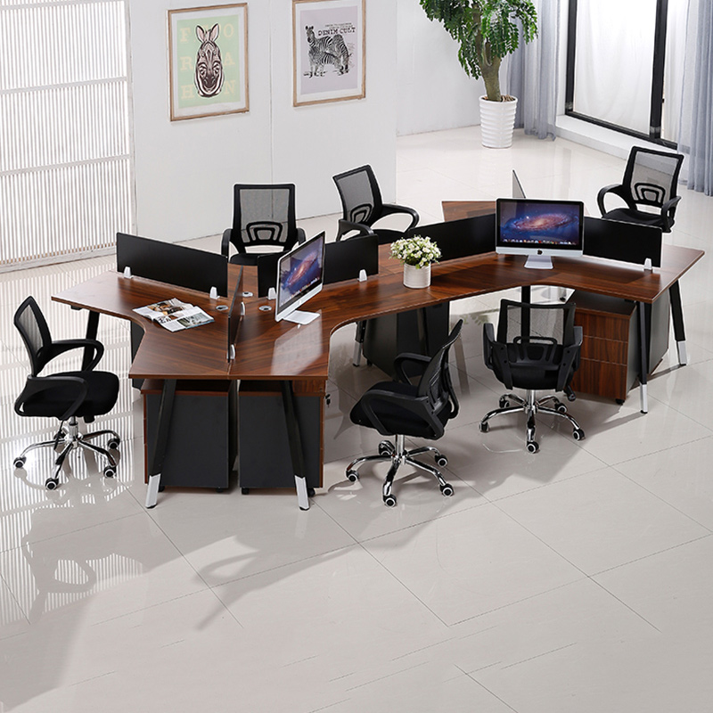 Staff desk 3 people 6 people Simple modern office furniture staff seat screen desk