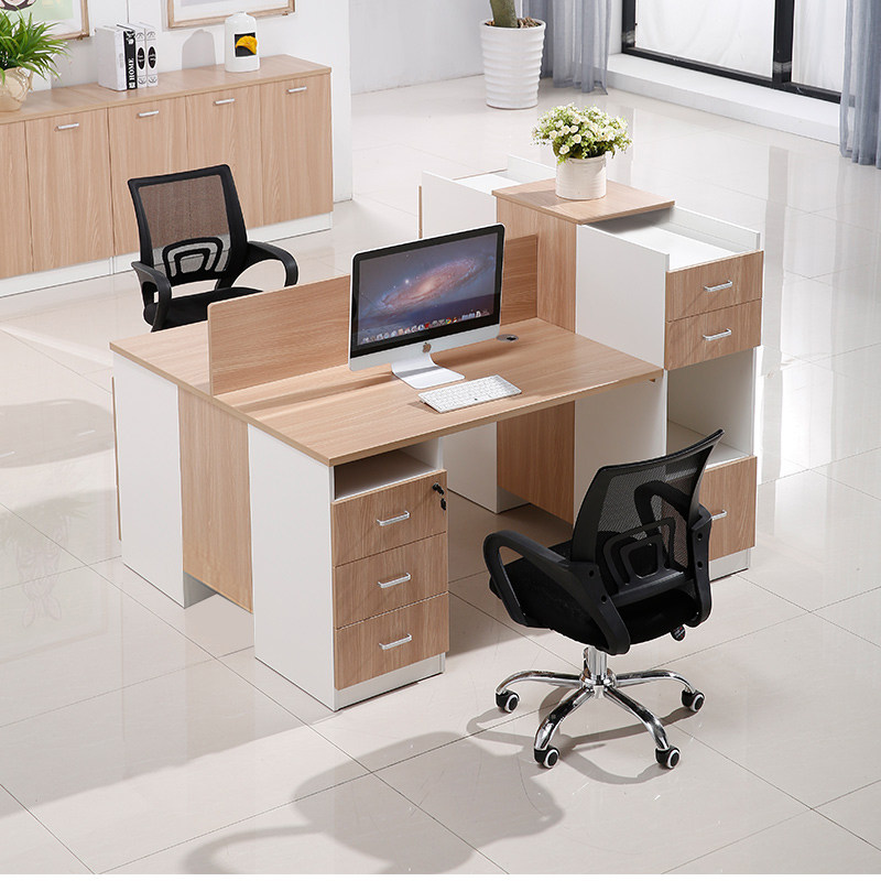 Desk single position minimalist modern 4 people position staff Computer table and chairs Combined 2 6 Double Finance Partition Booth